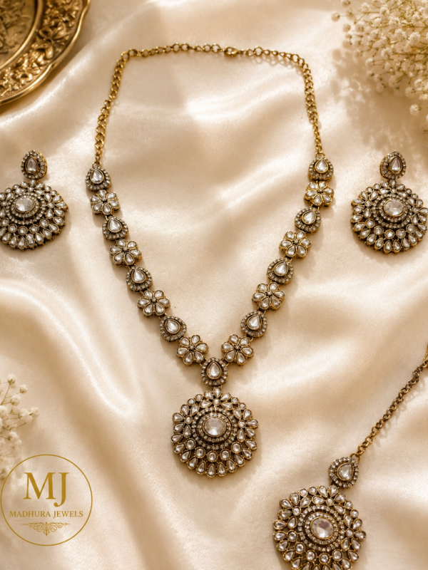 Kundan Floral Statement Necklace Set