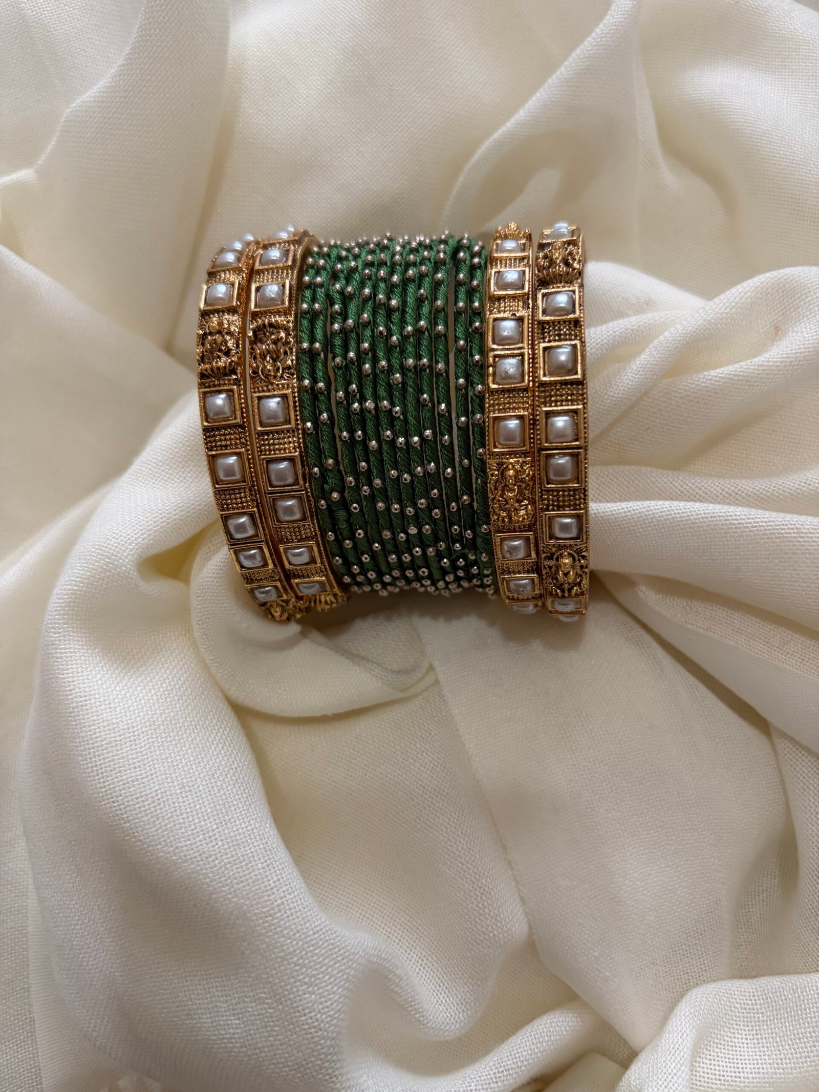 Emerald Green Thread Bangles