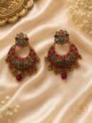 Multicolor Temple-Style Chandbali Earrings