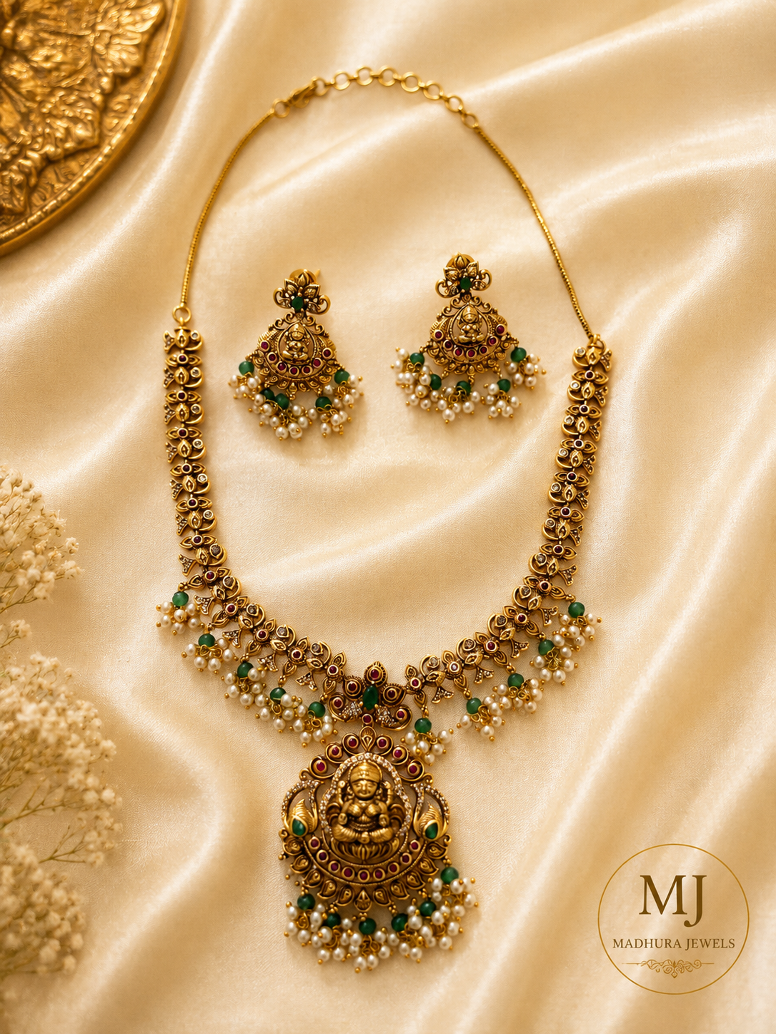 Traditional Lakshmi Temple Necklace Set