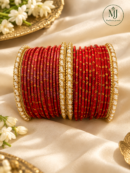 Crimson-Gold-Bridal-Bangles-on-Silk