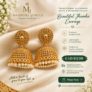 Gold Filigree Jhumka Earings