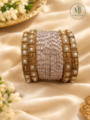 Ornate-Baby pink-and-Pearl-Bangles